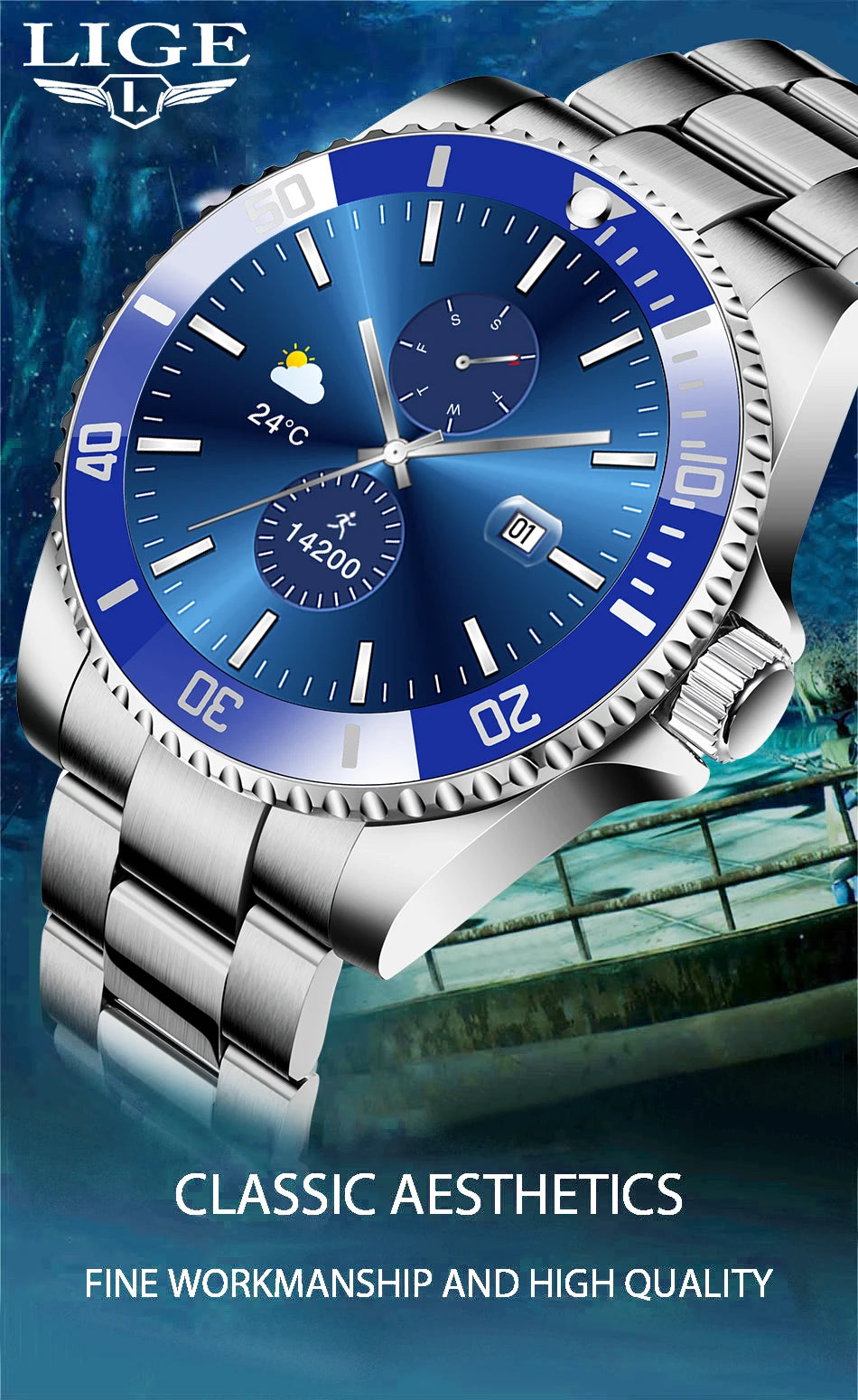 LIGE 2026 Style Luxury Smart Watch For Men Waterproof Sport Digital Business Smart Watches For Gift Smart Band Dials Answer Call