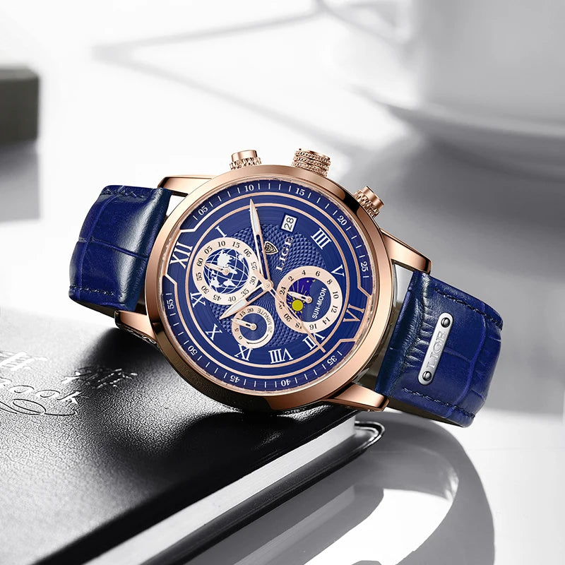LIGE Mens Watches Luxury Waterproof Luminous Quartz Watch For Men Business Fashion Casual Man Date Chronograph Relogio Masculino