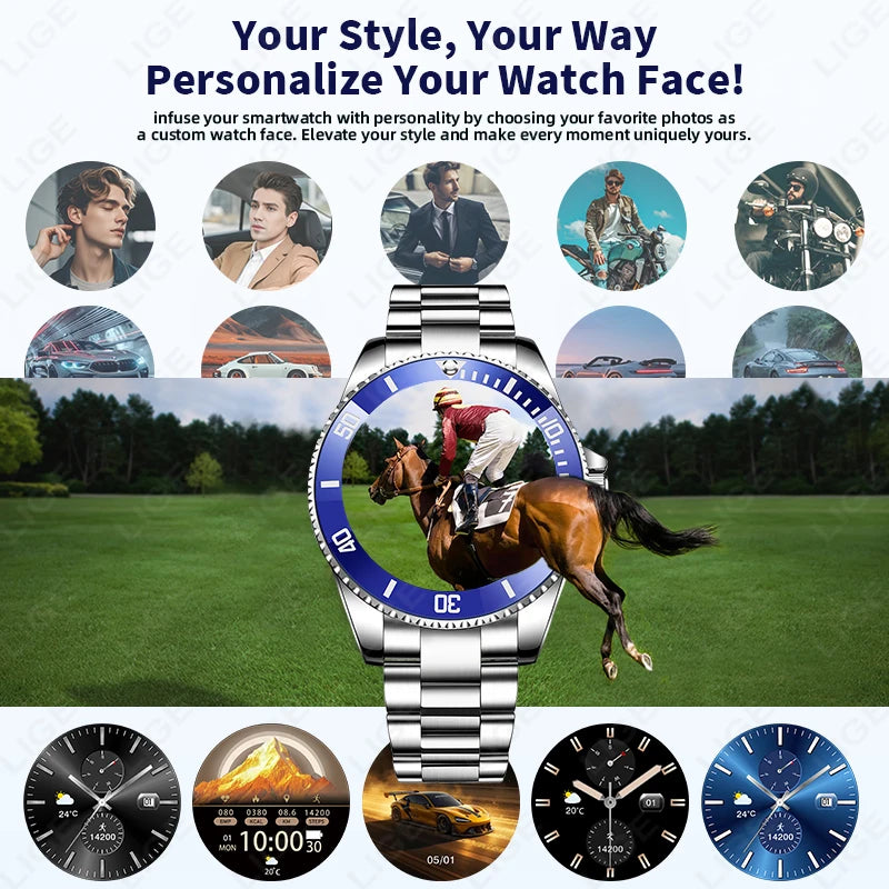 LIGE 2026 Style Luxury Smart Watch For Men Waterproof Sport Digital Business Smart Watches For Gift Smart Band Dials Answer Call