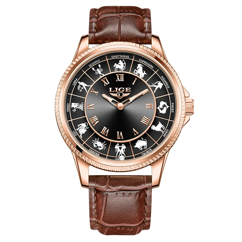 LIGE 2026 Fashion Watches For Man Luxury Creative 30M Waterproof Luminous Constellation Quartz Watch Wristwatches Reloj Hombre