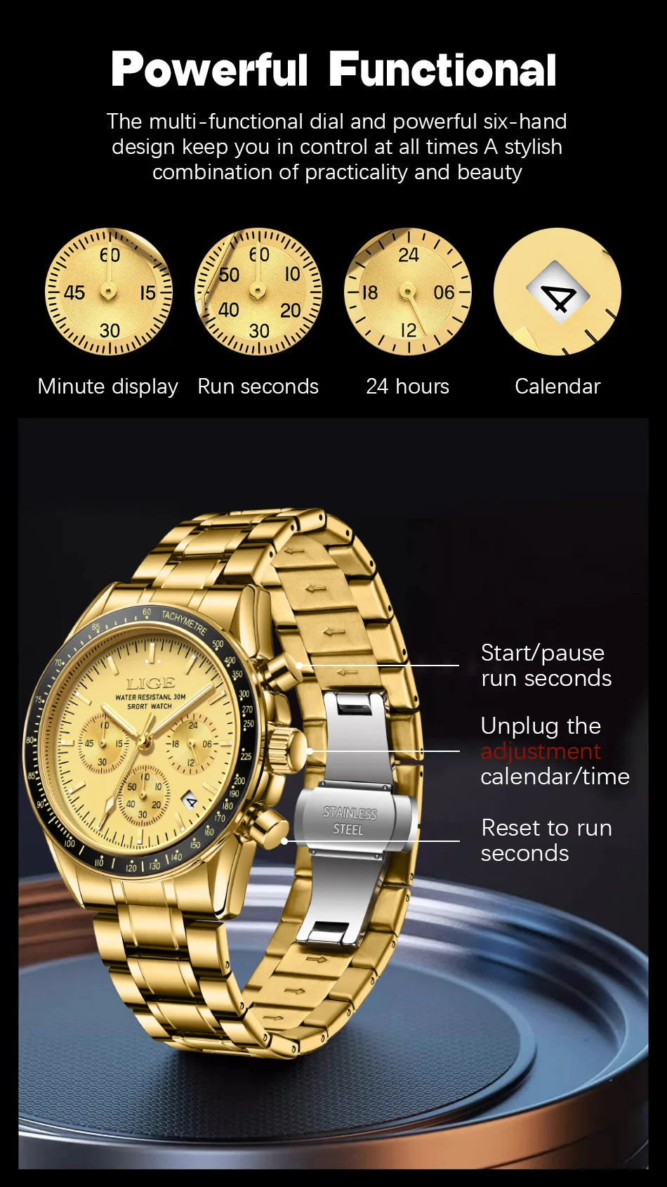 LIGE Fashion Mens Watches Top Brand Luxury Business Watch For Men Full Steel Waterproof Quartz Chronograph Relogios Masculino