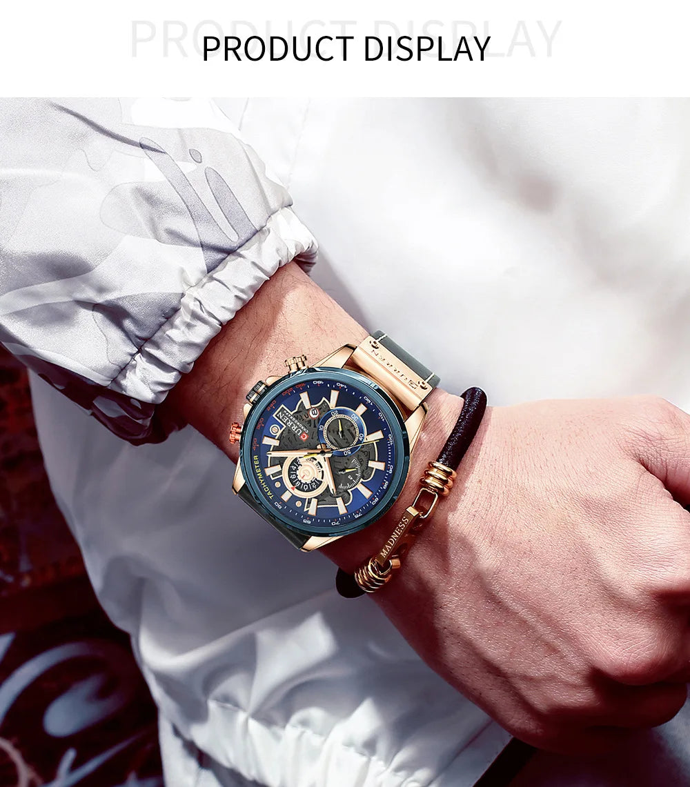 Curren 8380 Fashion Luxury Quartz Men's Watch Multi Functional Chronograph Calendar Waterproof Luminous Watches for Men Часы