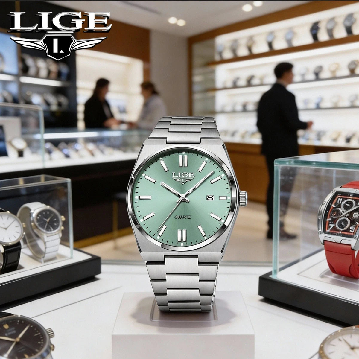 LIGE Luxury Fashion Men's Watch  30M Waterproof Luminous Date Quartz Watch Business Minimalist Watches Montre Pour Hommes Reloj