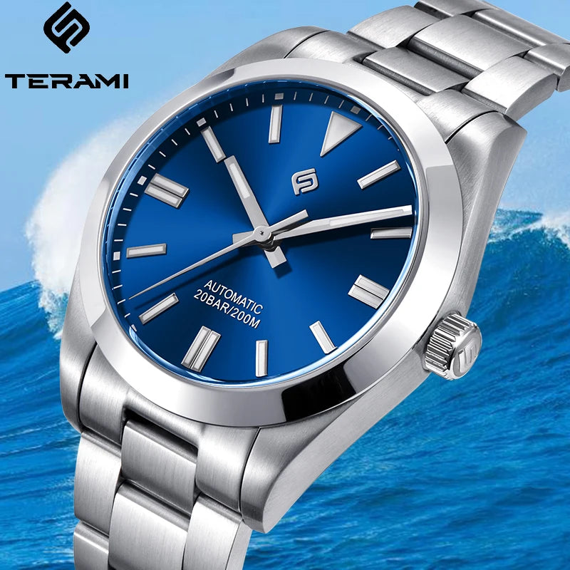 LIGE TERAMI Mechanical Mens Watches Business Top Brand Luxury Automatic Movement 316L Stainless Steel Waterproof WristWatch NH35