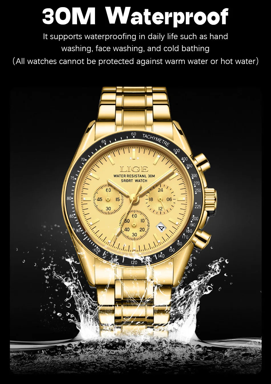 LIGE Fashion Mens Watches Top Brand Luxury Business Watch For Men Full Steel Waterproof Quartz Chronograph Relogios Masculino