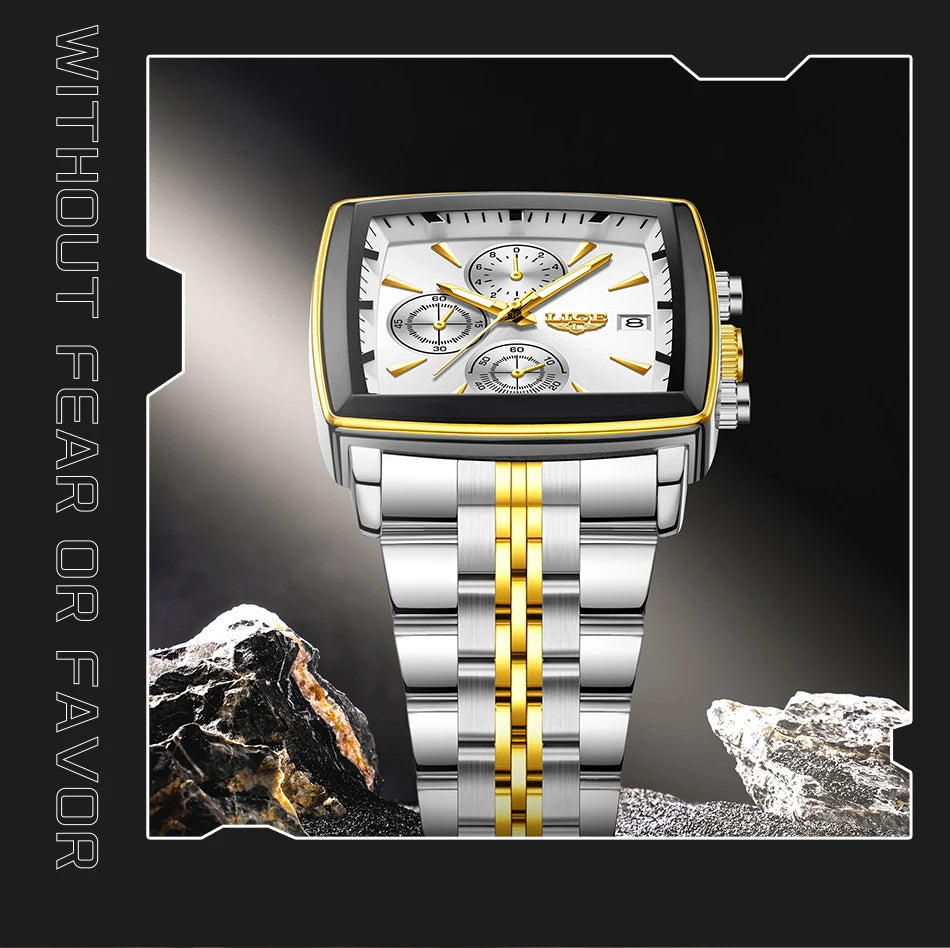 LIGE 2026 Top Brand Luxury Watches For Men Fashion Casual Quartz Wristwatches Waterproof Luminous Steel Mens Watch Couple Reloj