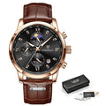 LIGE Men Date Clock Watches Male Chronograph Watch for Men Business Fashion Watch Man Top Brand Luxury Leather Quartz Wristwatch