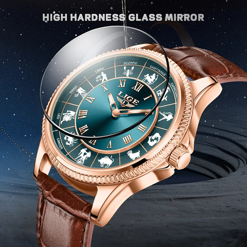 LIGE 2026 Fashion Watches For Man Luxury Creative 30M Waterproof Luminous Constellation Quartz Watch Wristwatches Reloj Hombre