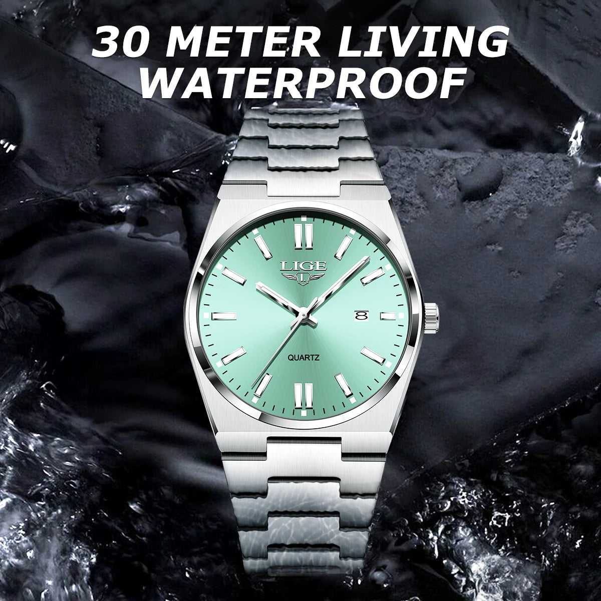 LIGE Luxury Fashion Men's Watch  30M Waterproof Luminous Date Quartz Watch Business Minimalist Watches Montre Pour Hommes Reloj