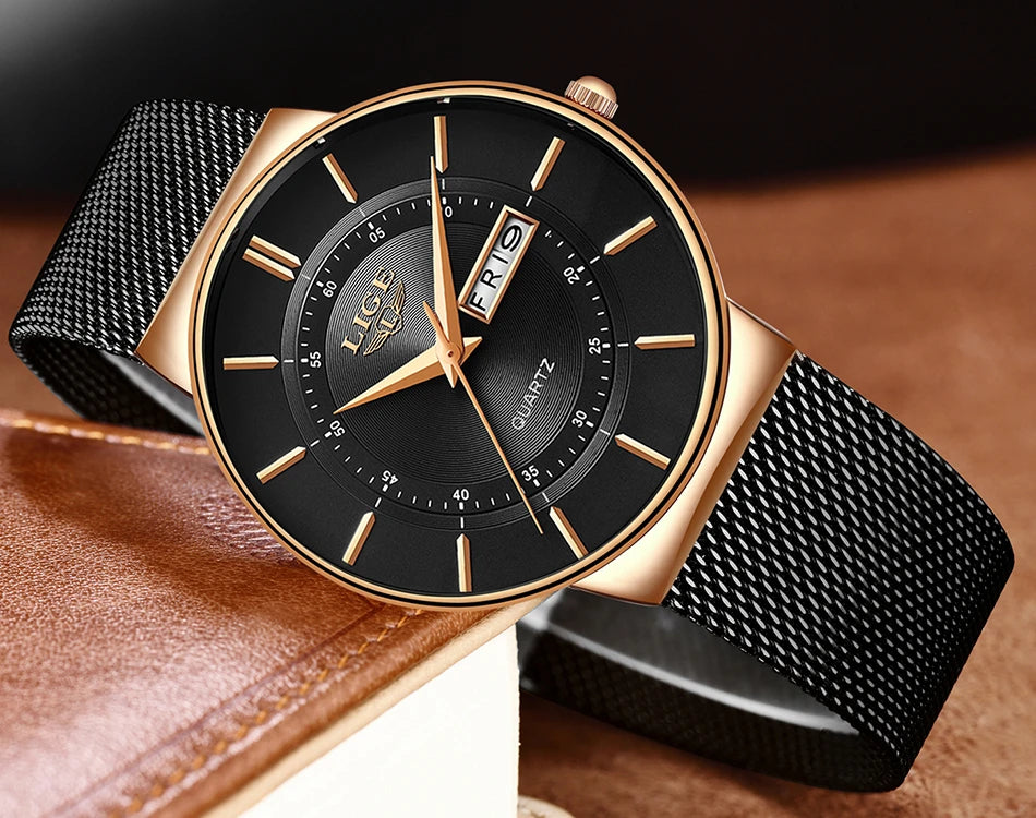 LIGE 2026 Women's Watch Elegant Weekly Calendar Quartz Waterproof Watch for Women Luxury Women Watches Fashion Reloj de Mujer