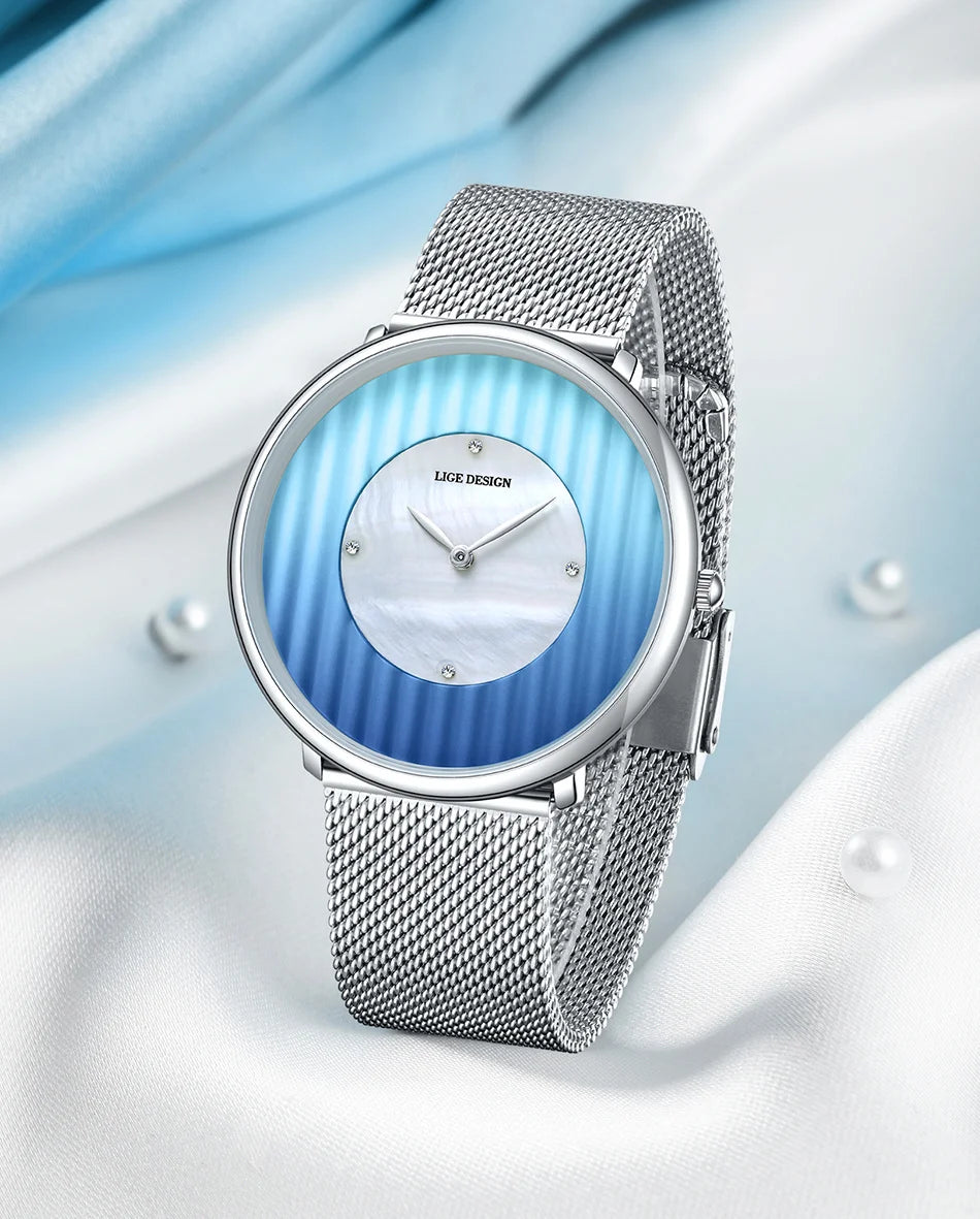 LIGE Brand Luxury Silver Watch Women Small Dial Mesh Band Ladies Watch Fashion Elegent Quartz Wristwatch Gift relogio feminino