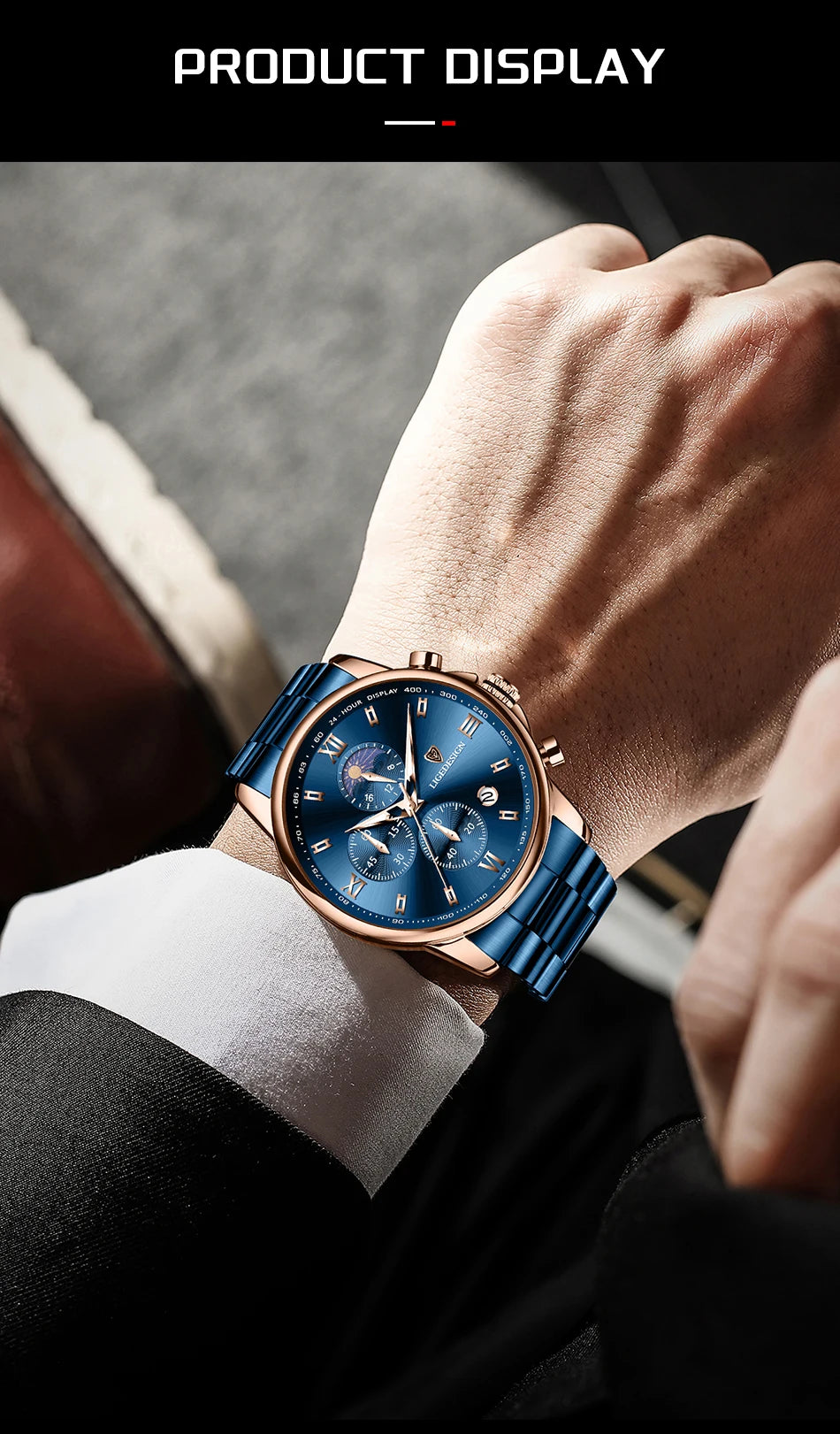 LIGE Band Luxury Watch for Man Quartz Sports Men Watch Waterproof Luminous Stainless Steel Chronograph Men's Watches Clock Reloj