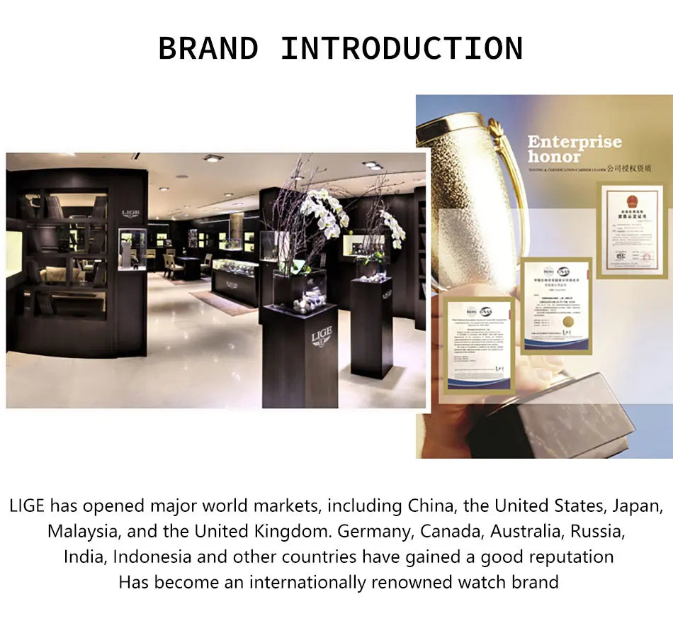 LIGE Mens Watches Luxury Waterproof Luminous Quartz Watch For Men Business Fashion Casual Man Date Chronograph Relogio Masculino