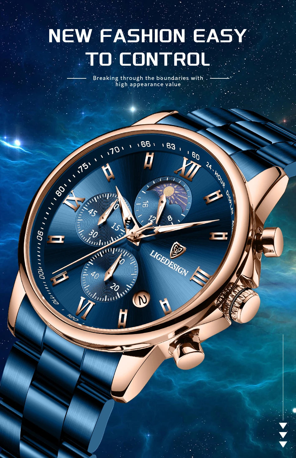 LIGE Band Luxury Watch for Man Quartz Sports Men Watch Waterproof Luminous Stainless Steel Chronograph Men's Watches Clock Reloj