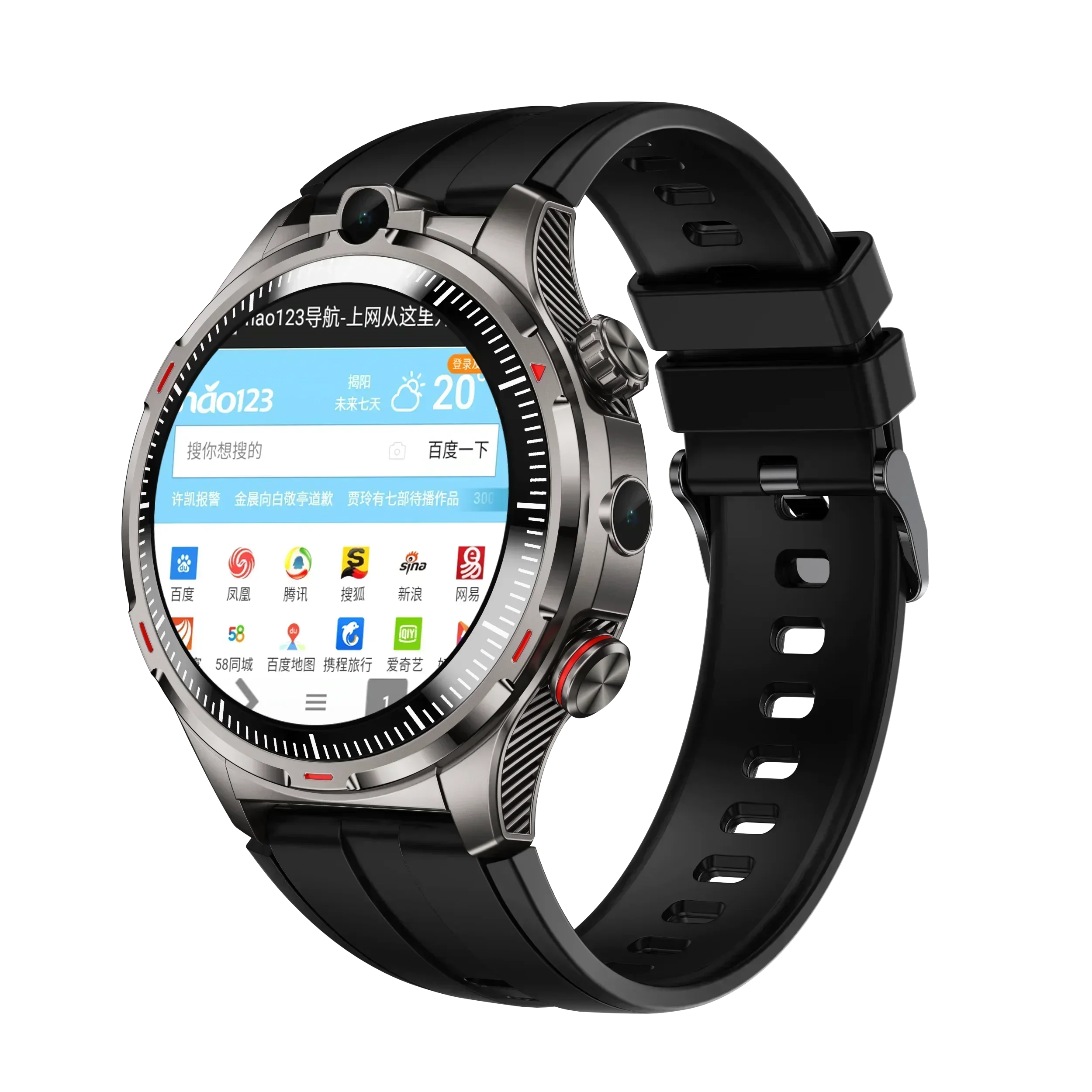 LW12 4G Smart Watch for Men with SIM Card 1.43 inch AMOLED Display  Android Dual Camera & GPS WiFi Support Apps Download