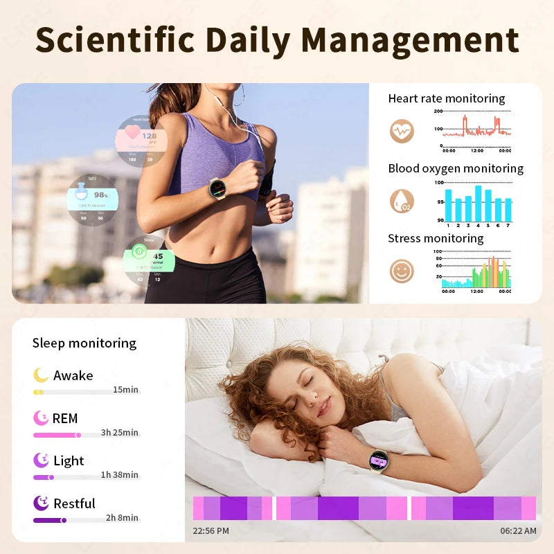 LIGE 2026 Women Sports Smart Watch New Built-in GPS Bluetooth Call 1.39'' Display Heart Rate Monitor 1ATM Waterproof SmartWatch