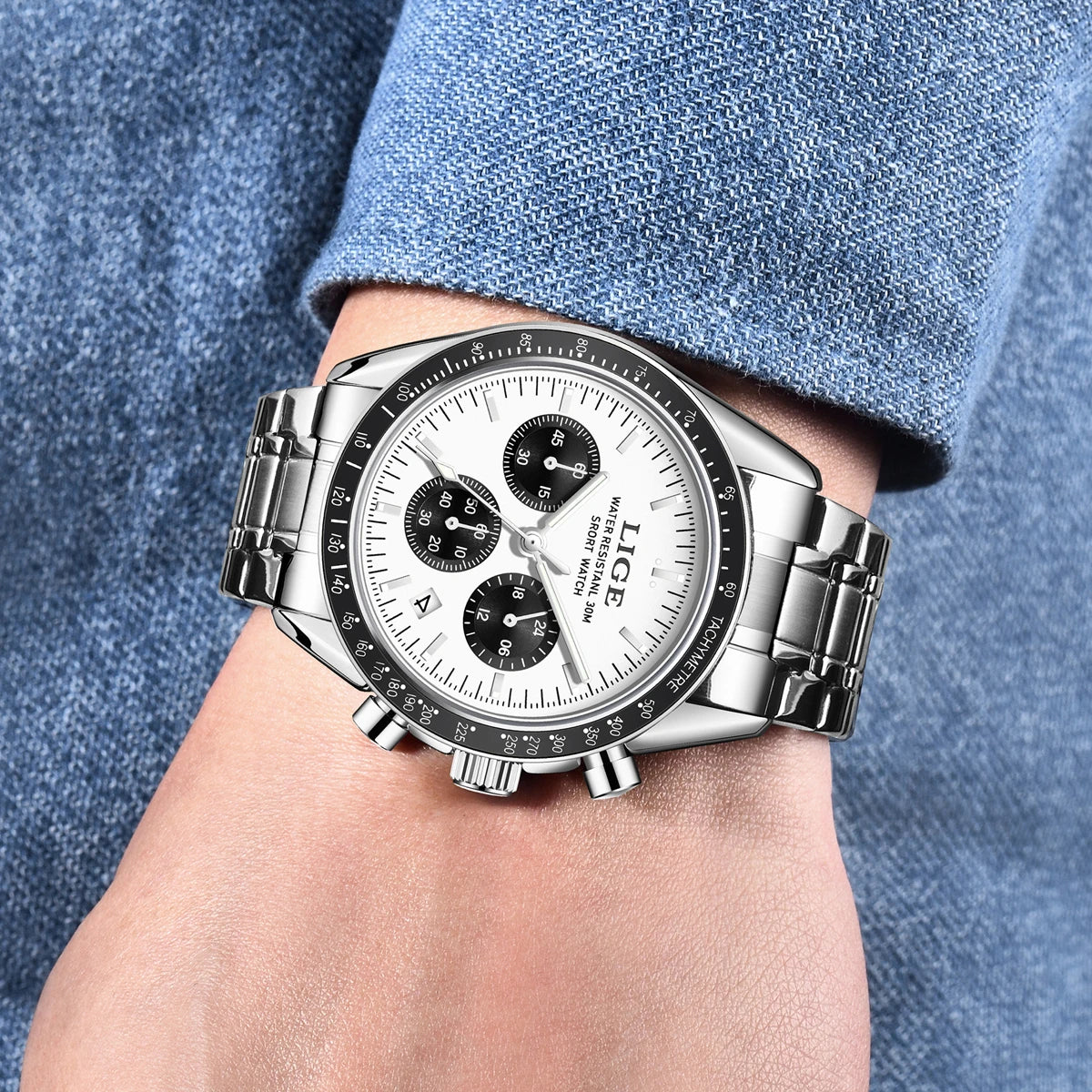 LIGE New Top Luxury Men Business Watches Fashion Large Dial Calendar Quartz Watch Reloj Hombre reloj hombre