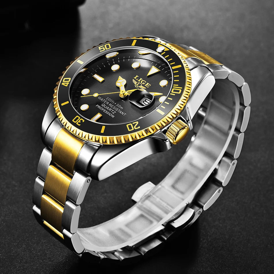 LIGE Watch For Men Top Brand Luxury Fashion Men Watch Casual Business Waterproof Chronograph Quartz Wristwatches Montre Homme