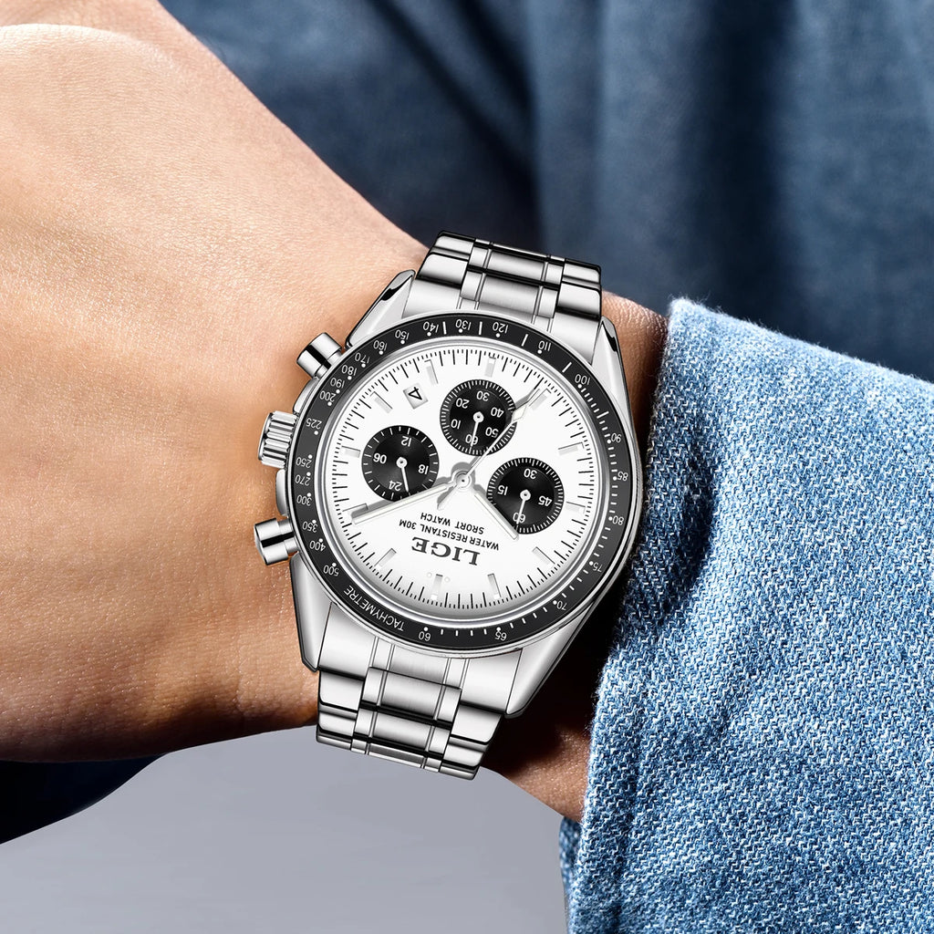 LIGE New Top Luxury Men Business Watches Fashion Large Dial Calendar Quartz Watch Reloj Hombre reloj hombre