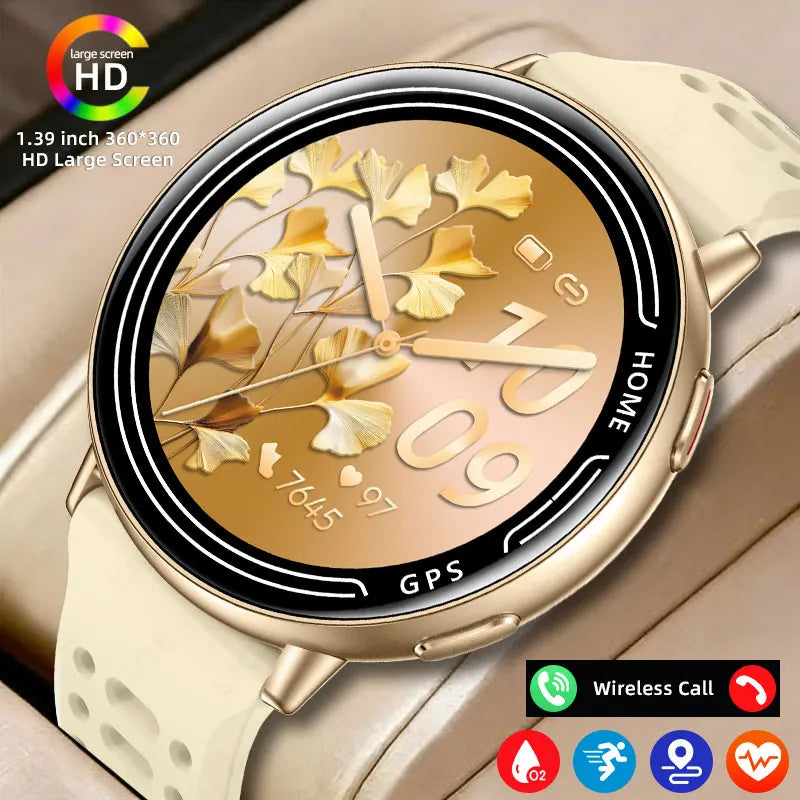 LIGE 2026 Women Sports Smart Watch New Built-in GPS Bluetooth Call 1.39'' Display Heart Rate Monitor 1ATM Waterproof SmartWatch