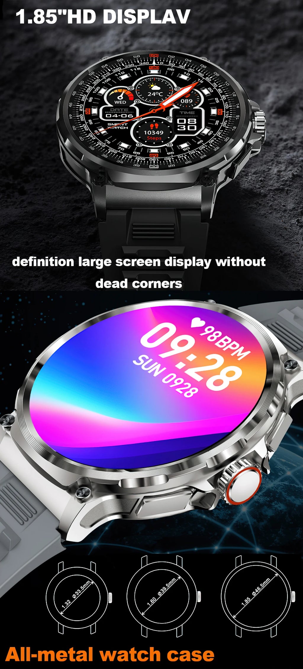 LIGE 1.85 Inch Smart Watch Men 710mAh Battery Long Standby Bluetooth Call Smartwatch New Fitness Watch Sport Tracker Andriod IOS