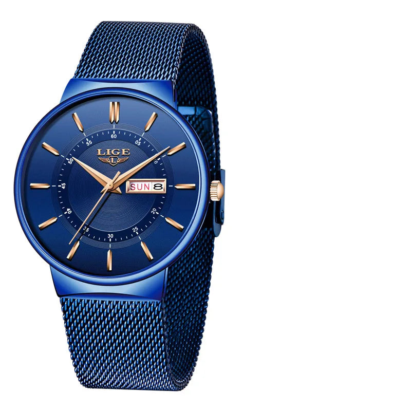 LIGE 2026 Women's Watch Elegant Weekly Calendar Quartz Waterproof Watch for Women Luxury Women Watches Fashion Reloj de Mujer