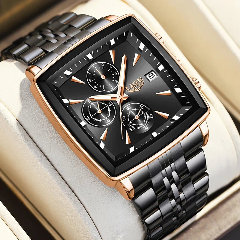 LIGE 2026 Top Brand Luxury Watches For Men Fashion Casual Quartz Wristwatches Waterproof Luminous Steel Mens Watch Couple Reloj