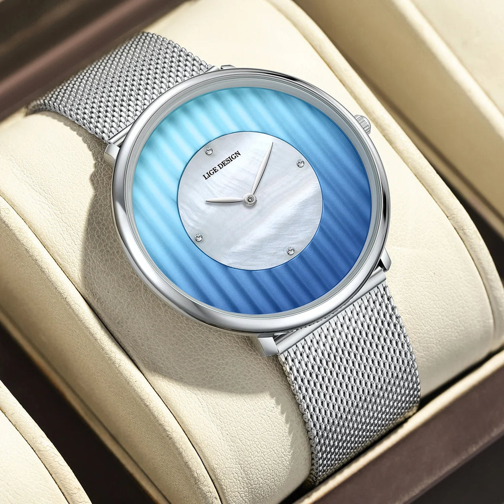 LIGE Brand Luxury Silver Watch Women Small Dial Mesh Band Ladies Watch Fashion Elegent Quartz Wristwatch Gift relogio feminino