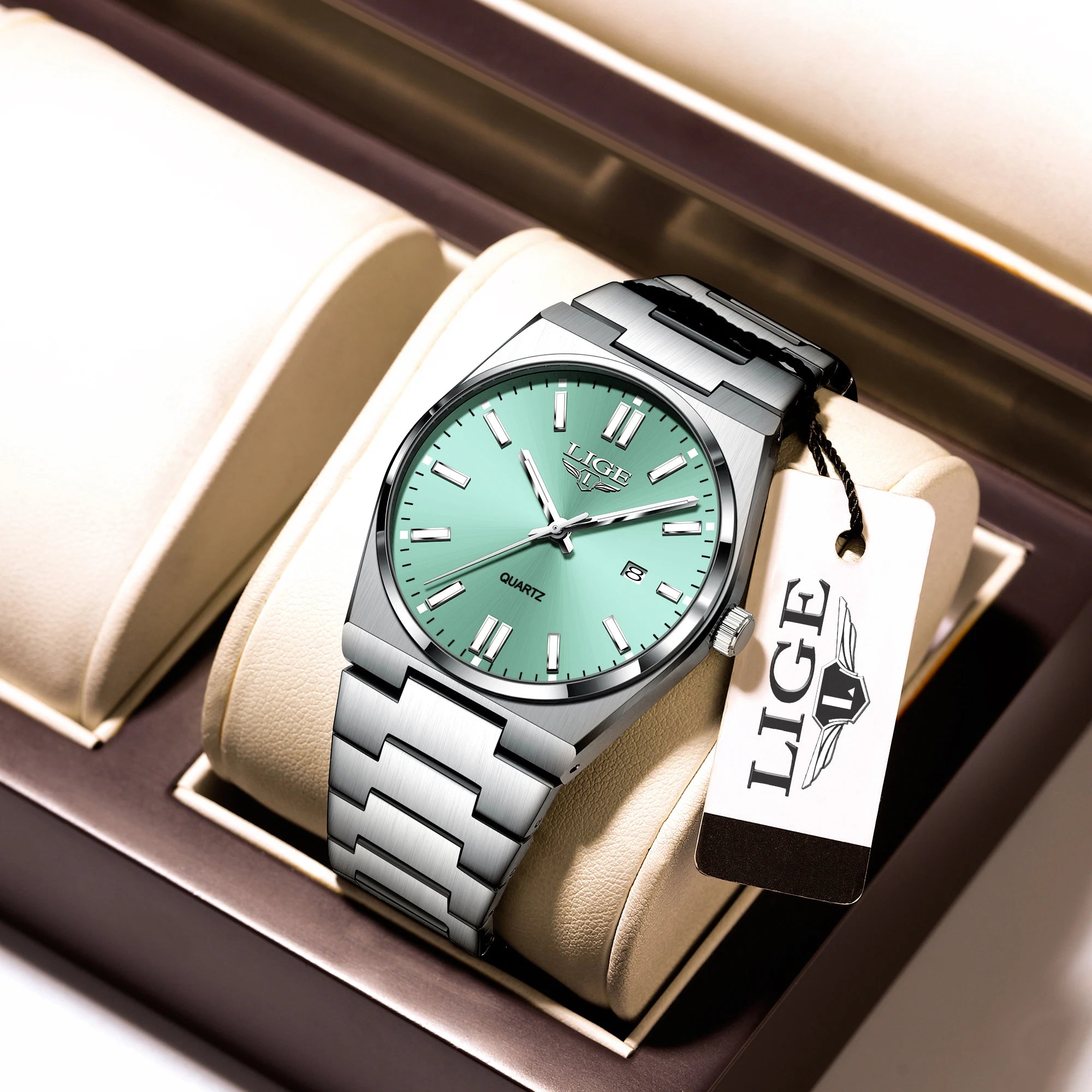 LIGE Luxury Fashion Men's Watch  30M Waterproof Luminous Date Quartz Watch Business Minimalist Watches Montre Pour Hommes Reloj