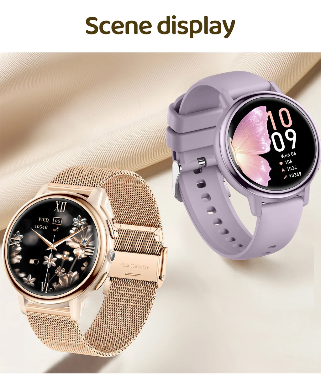 LIGE Lady Fashion Smart Watch 1.26" HD Heart Rate Women's Health Bluetooth Voice Call Waterproof Flashlight Smartwatch New 2025