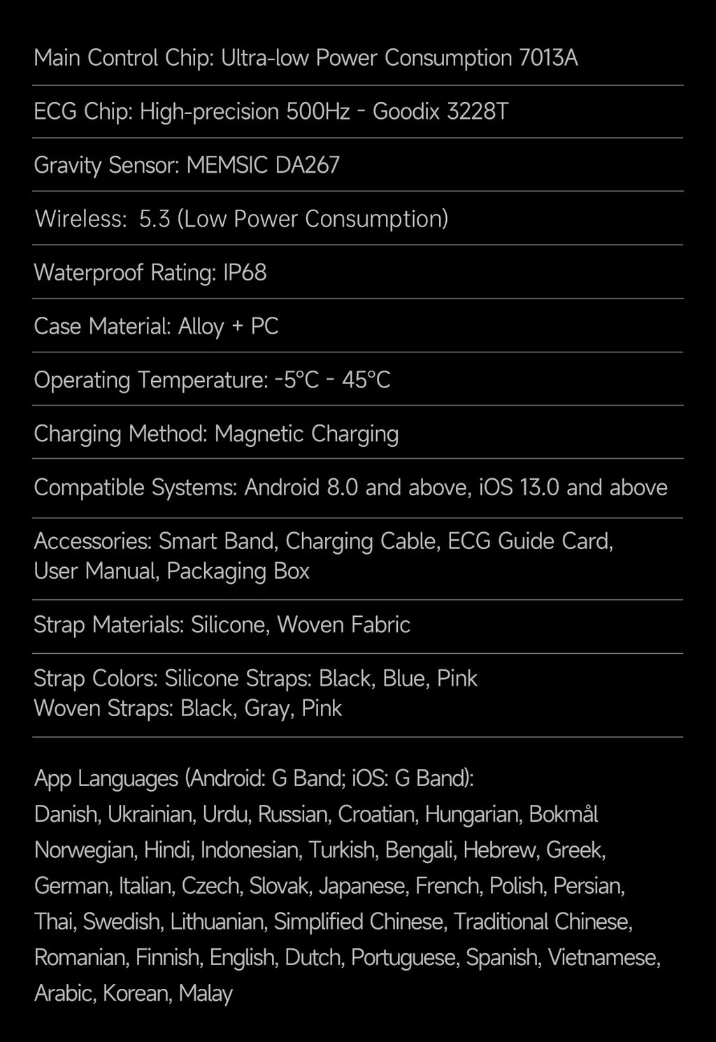 LIGE ECG Smart Watch for Men  Women Sports Fitness Temperature Health Monitoring Waterproof Wristbands No Screen Smart Bracelet