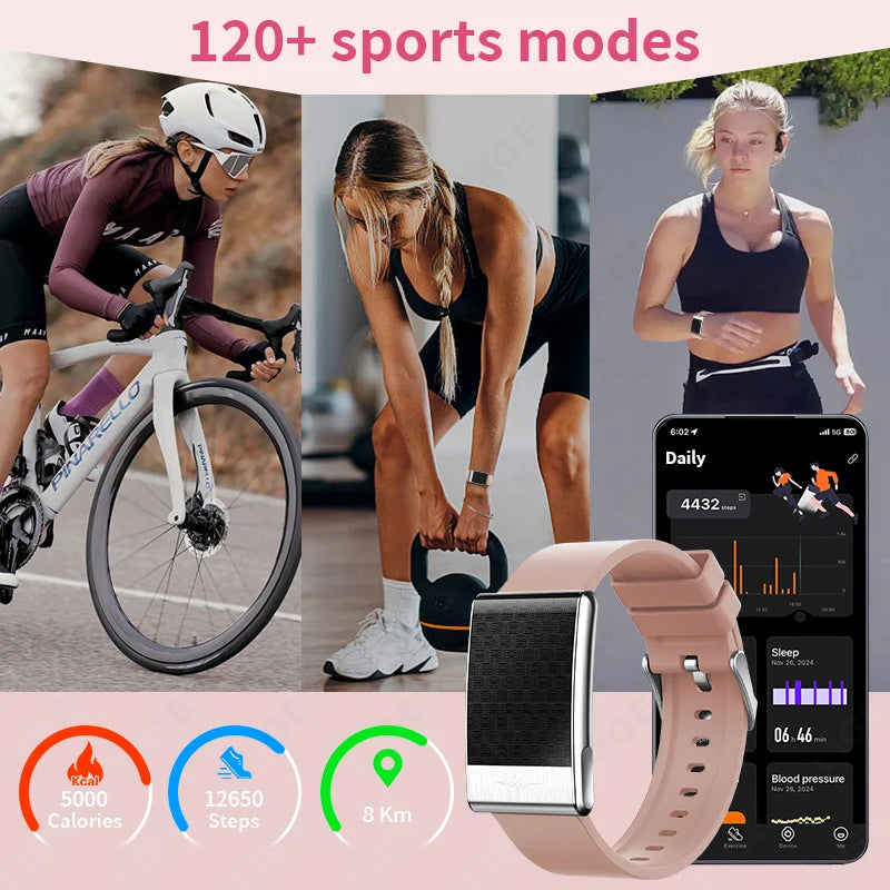 LIGE ECG Smart Watch for Men  Women Sports Fitness Temperature Health Monitoring Waterproof Wristbands No Screen Smart Bracelet