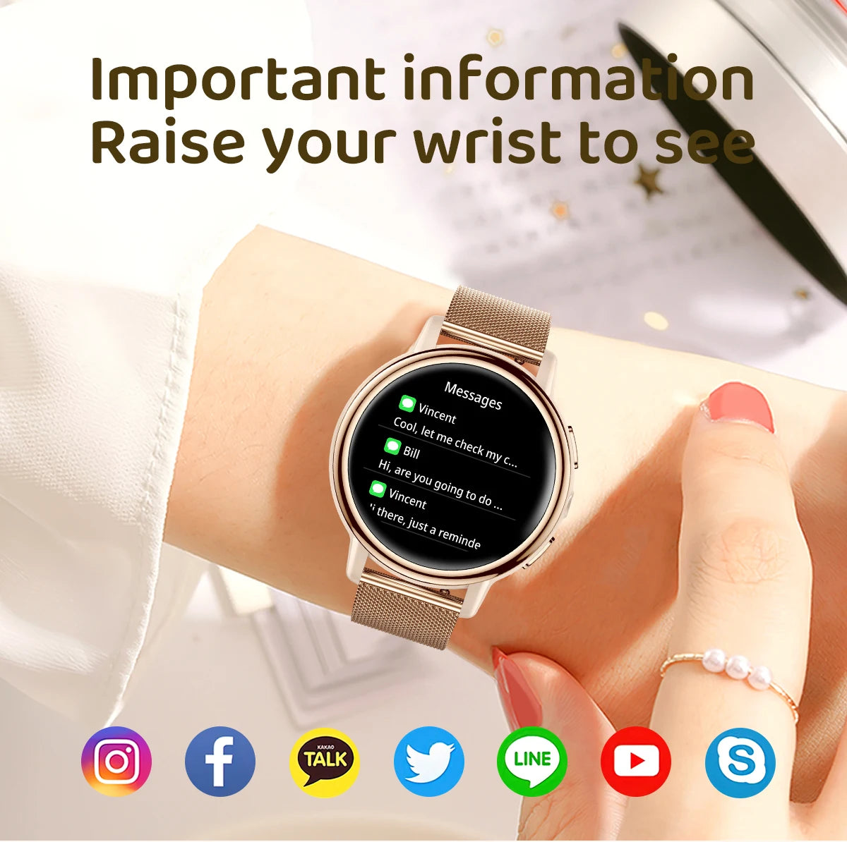 LIGE Lady Fashion Smart Watch 1.26" HD Heart Rate Women's Health Bluetooth Voice Call Waterproof Flashlight Smartwatch New 2025