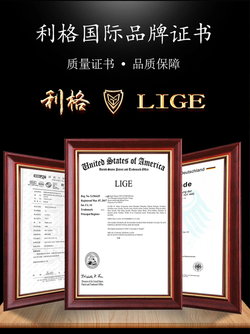 LIGE Luxury Men  Automatic Mechanical Watch Luminous Hollowed Movement Waterproof Luminous Mechanical wristwatches  Reloj Montre