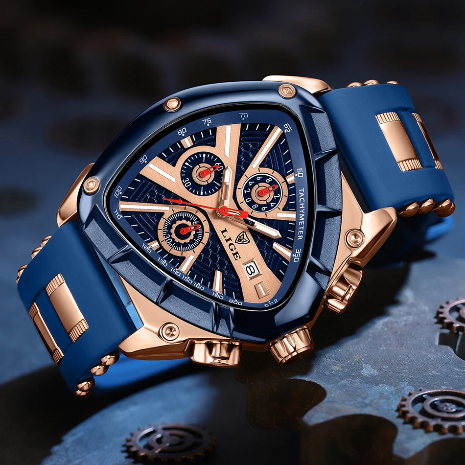 LIGE Original Luxury Unisex Watch Waterproof Sport Quartz Wrist Watches Business Big Dial Wristwatches Relogio Masculino+BOX