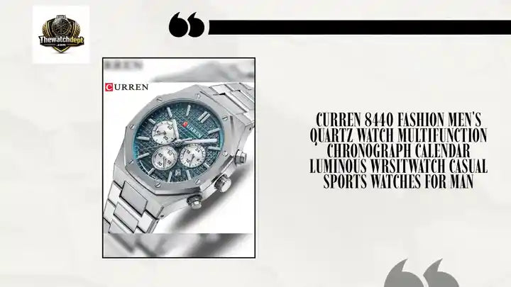CURREN 8440 Fashion Men's Quartz Watch Multifunction Chronograph Calendar Luminous Wristwatch Casual Sports Watches for Man by@Outfy